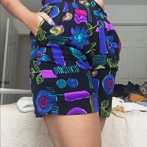 Vintage high waisted flower shorts